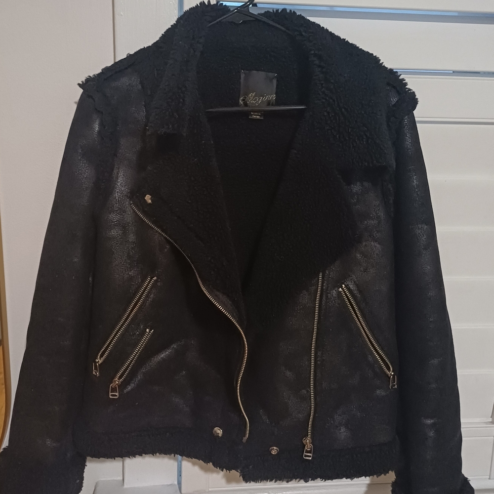 McGinn Faux Suede Shearling Aviator Jacket